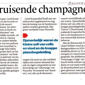 13-1-18 recensie PZC concert Terneuzen 11-1-18 Lovende recensie PZC van Nieuwjaarsconcert 2018 van het Zeeuws Orkest
